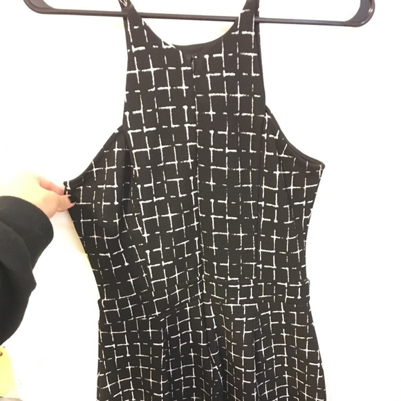 NWOT black and white plaid romper - Picture 3 of 3